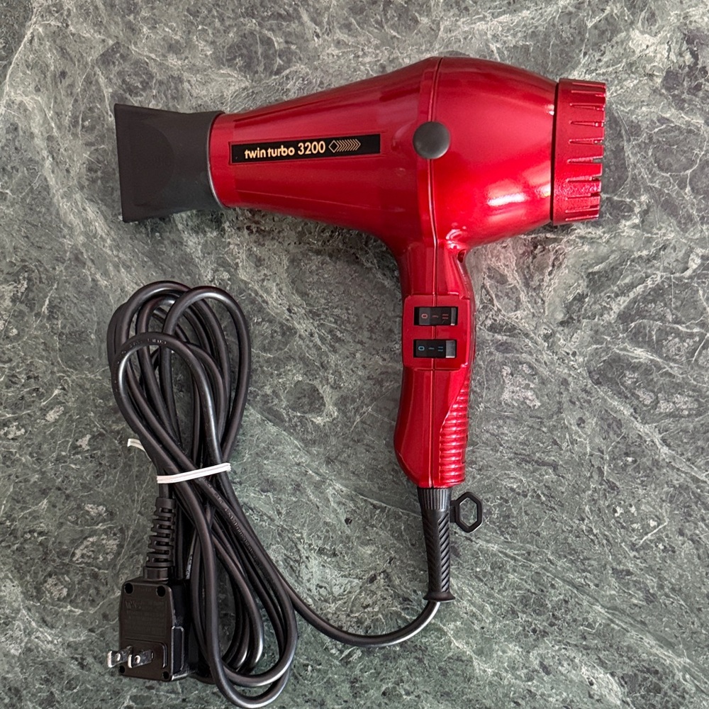 3200 Twin Turbo Professional Red Hair Dryer - Picture 2 of 11